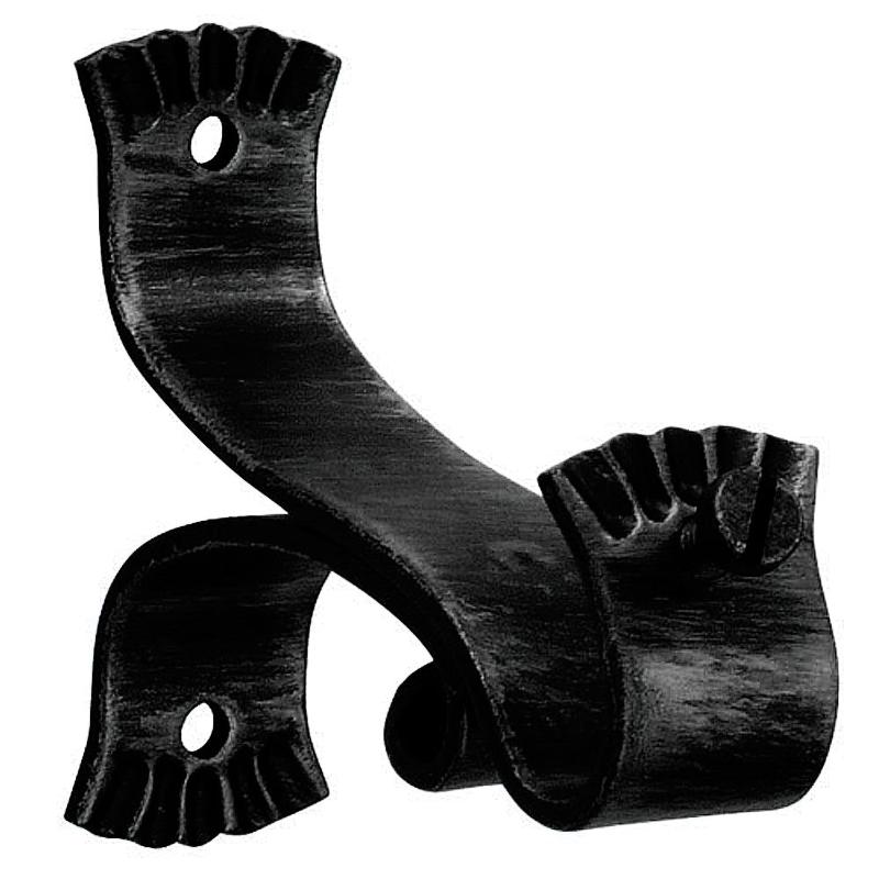 Soporte Forja Ø 20 Mm. Ola Largo Negro Juego 2 Piezas_0