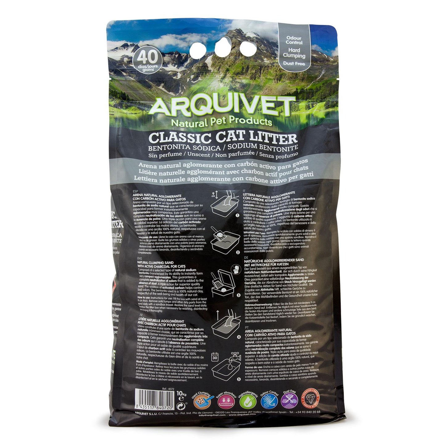 Classic Cat Litter Arquivet 10 kg Aglomerado de Bentonite