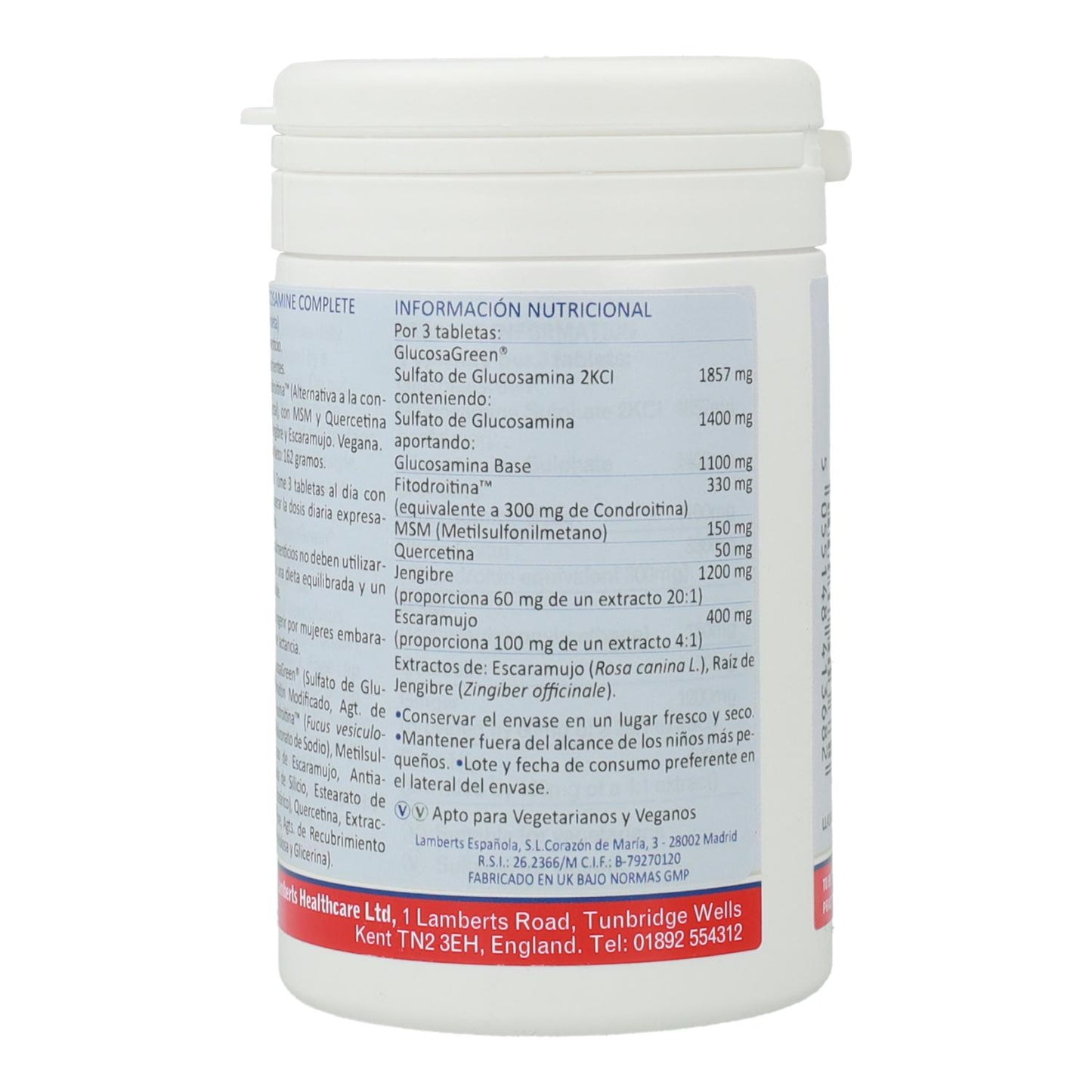 Glucosamina, Condroitina, MSM, Jengibre Lamberts, 120 tabletas