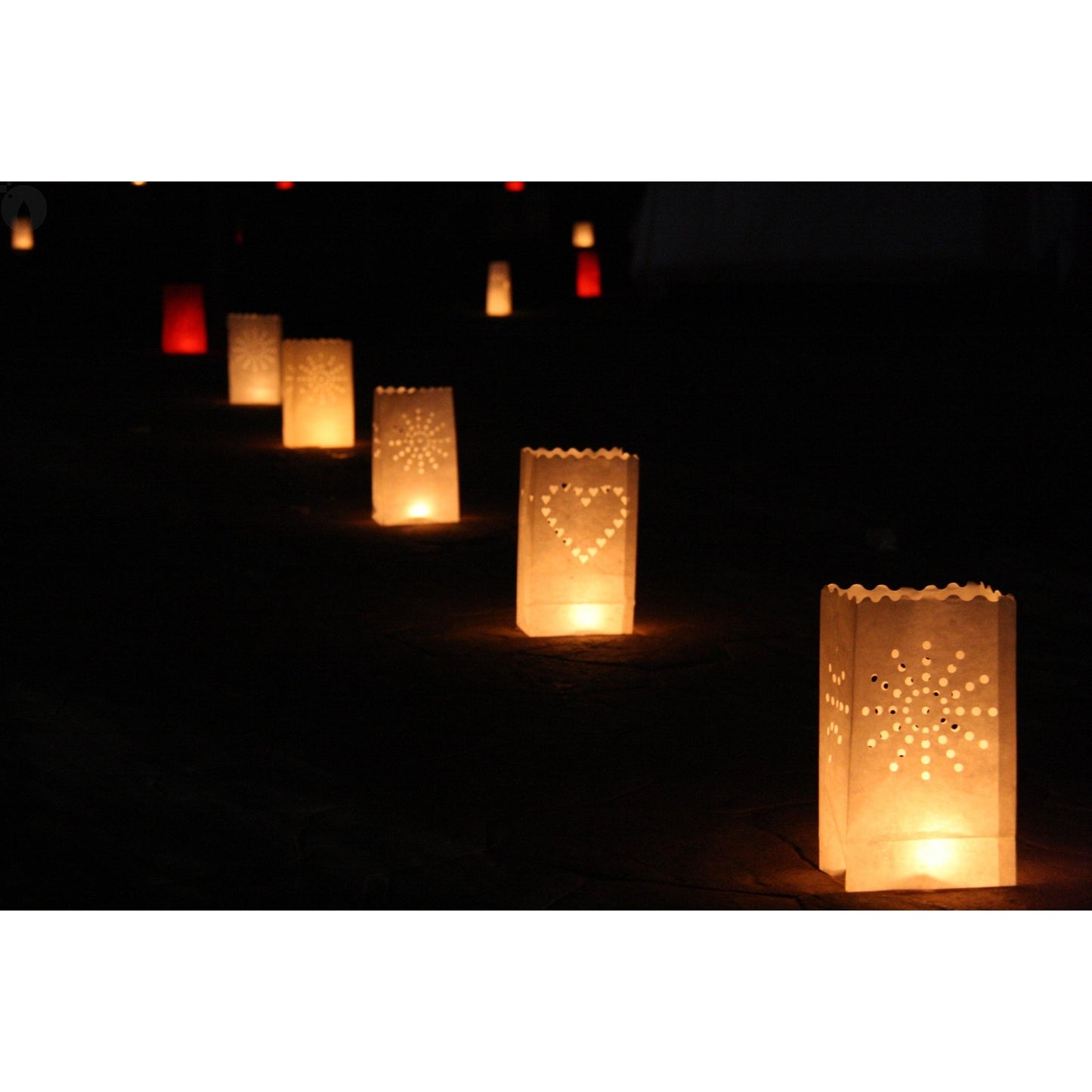 Pack de 5 Sacos de Papel Lightbags "Estrelas Vermelhas"