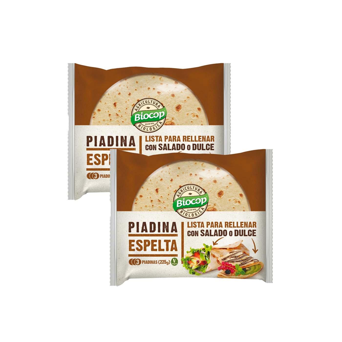 Embalagem com 2x Espelta Piadina Biocop 225 g