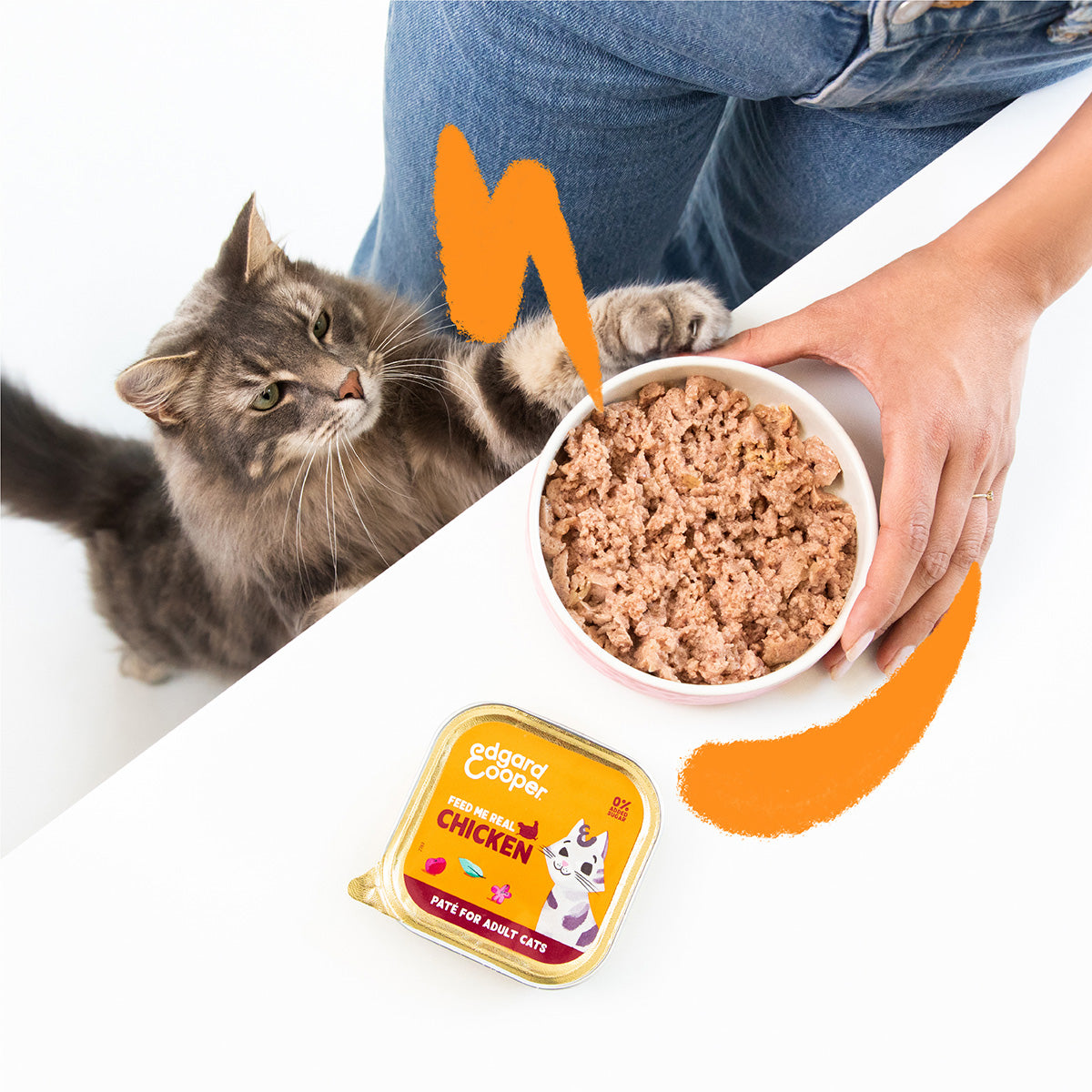 Ração húmida para gatos, patê, Edgard & Cooper, frango do campo, 85 g