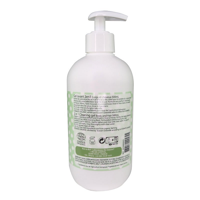 Gel Limpiador 2 en 1 Bebé Cosmos Organic Born to Bio 500 ml