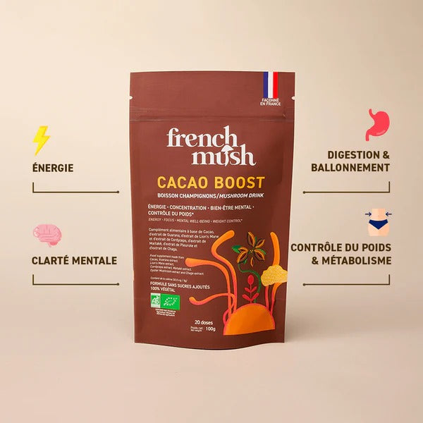 Alternativa al Café Cacao BOOST 80g French Mush 20 dosis