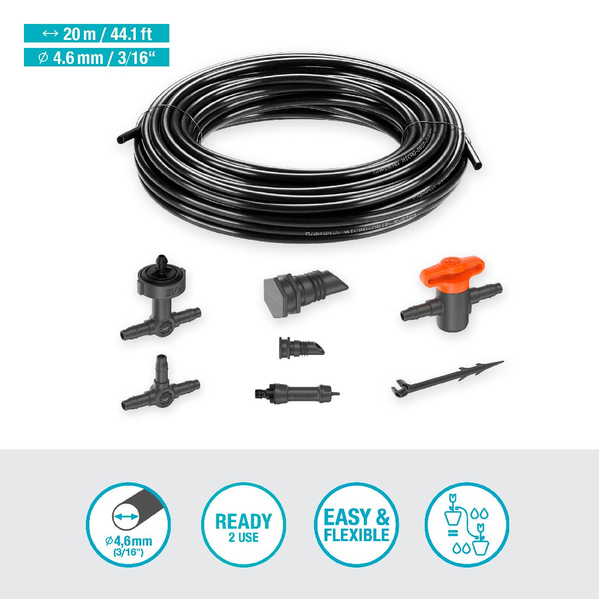 Sistema de rega por micro-gotejamento para varanda (15 plantas) Gardena Microdripsystem