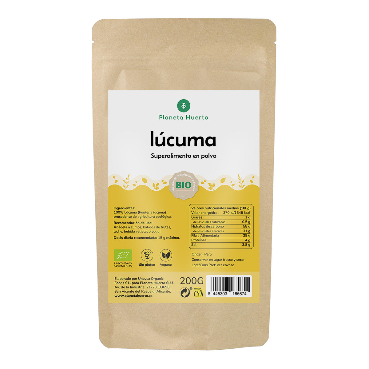 Lúcuma Pó Eco Planeta Huerto 200 gr
