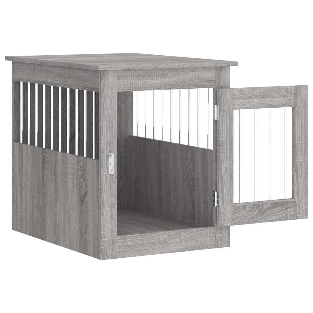 Jaula Para Perros Madera De Ingeniería Gris Sonoma 55x75x65 Cm_5