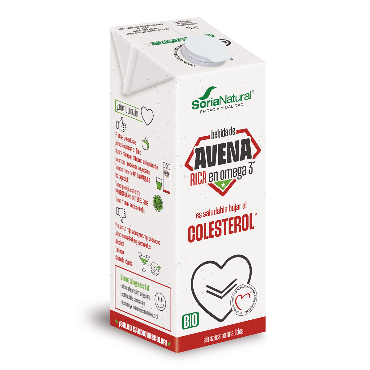 Bebida de Aveia Biológica rica em Ómega 3, Soria Natural, 1L