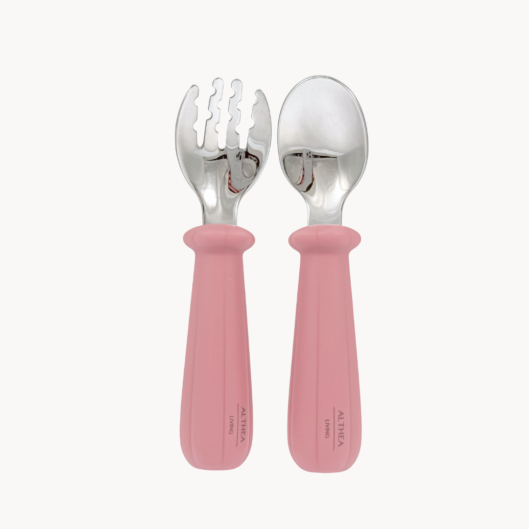 Juego De Tenedor Y Cuchara - Rosa Profundo.