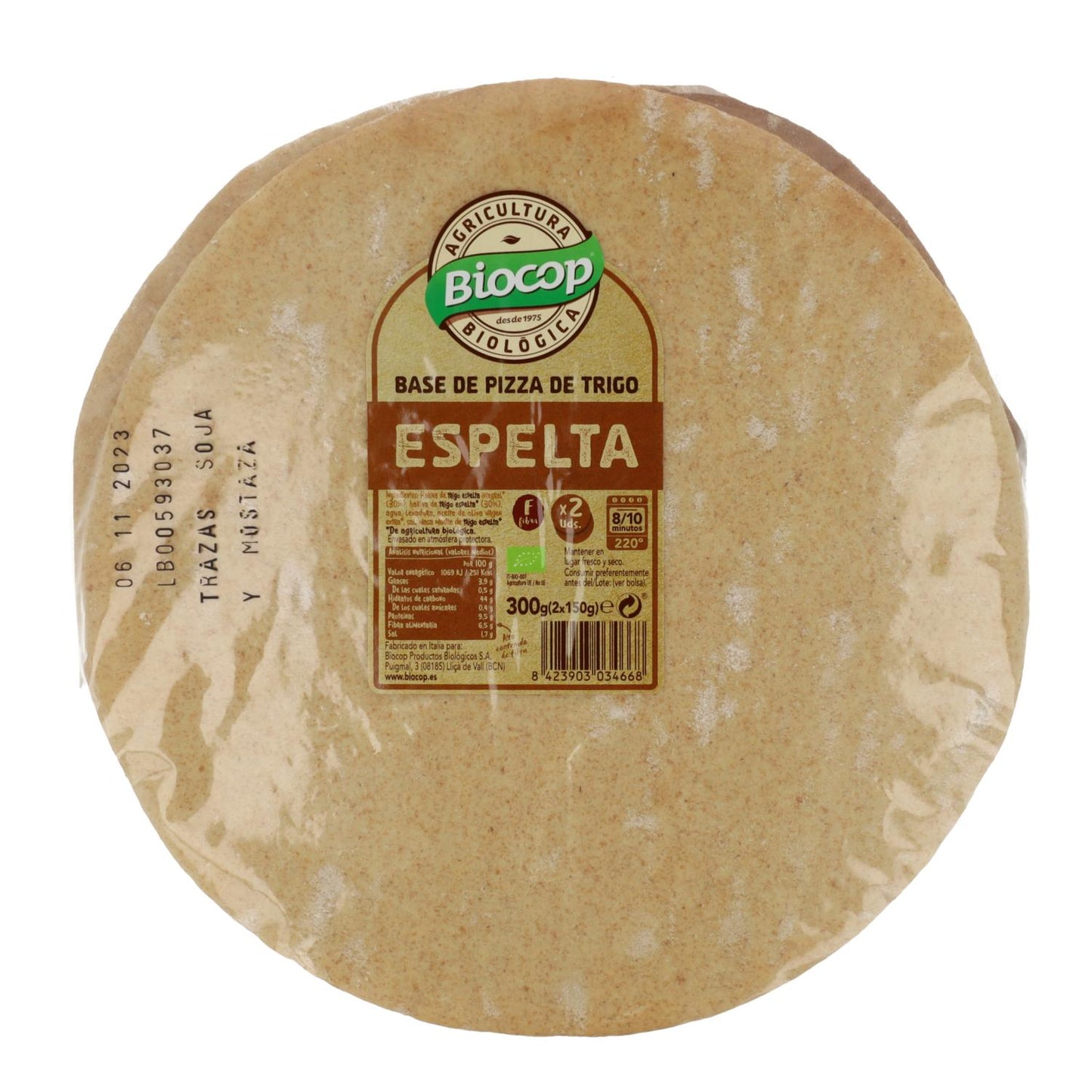 Base para pizza em espelta Biocop 2 x 150 g