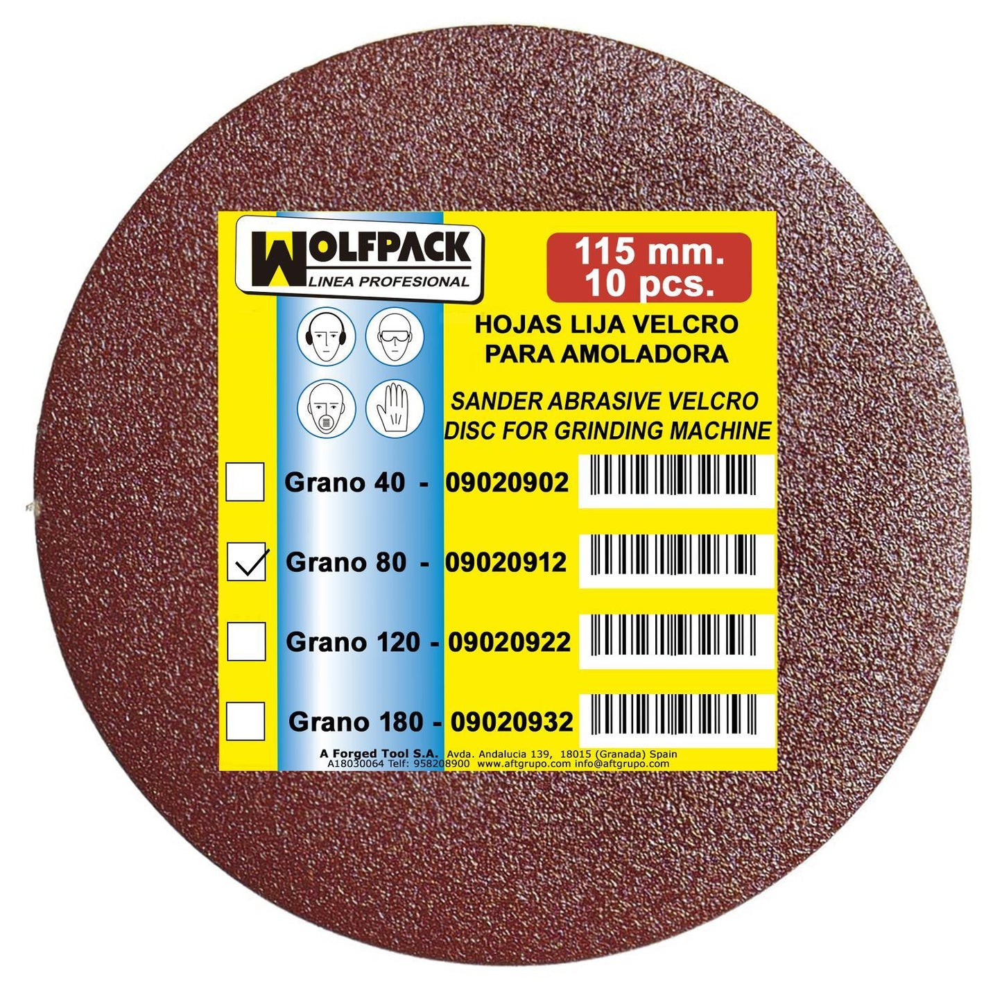 Lija Recambio Velcro Para Amoladora Ø 115 Mm. Grano 80 (10 Piezas)_1