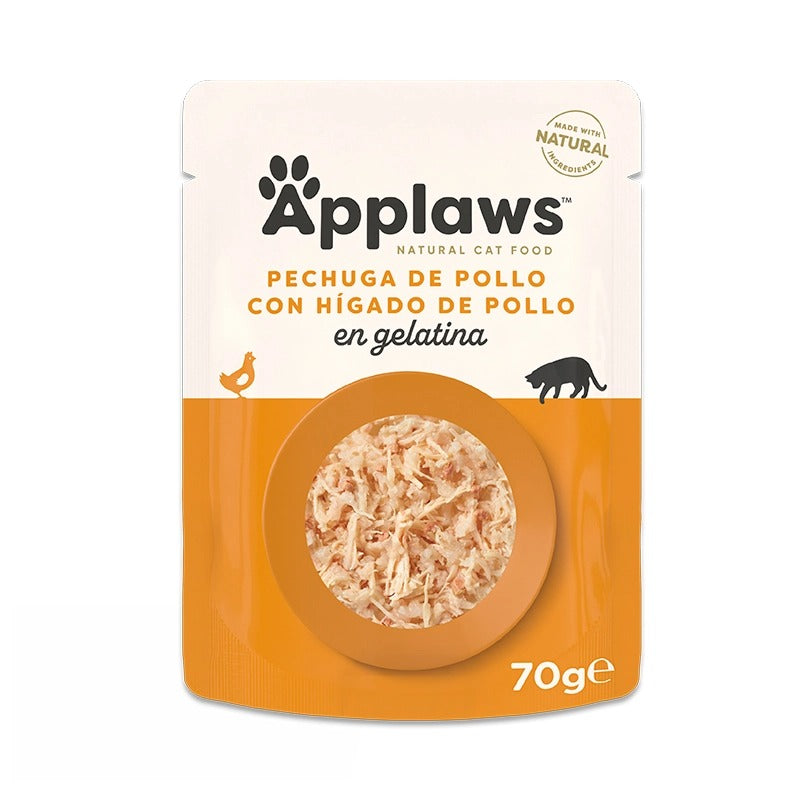 Ração Húmida para Gatos Applaws com Fígado e Frango em Gelatina 70g