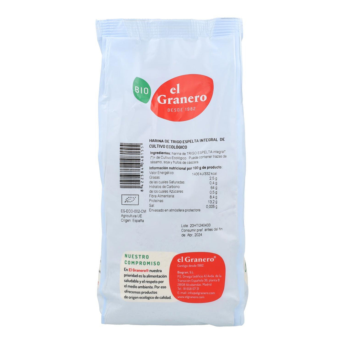 Farinha de Trigo Integral Biológica El Granero 1 kg