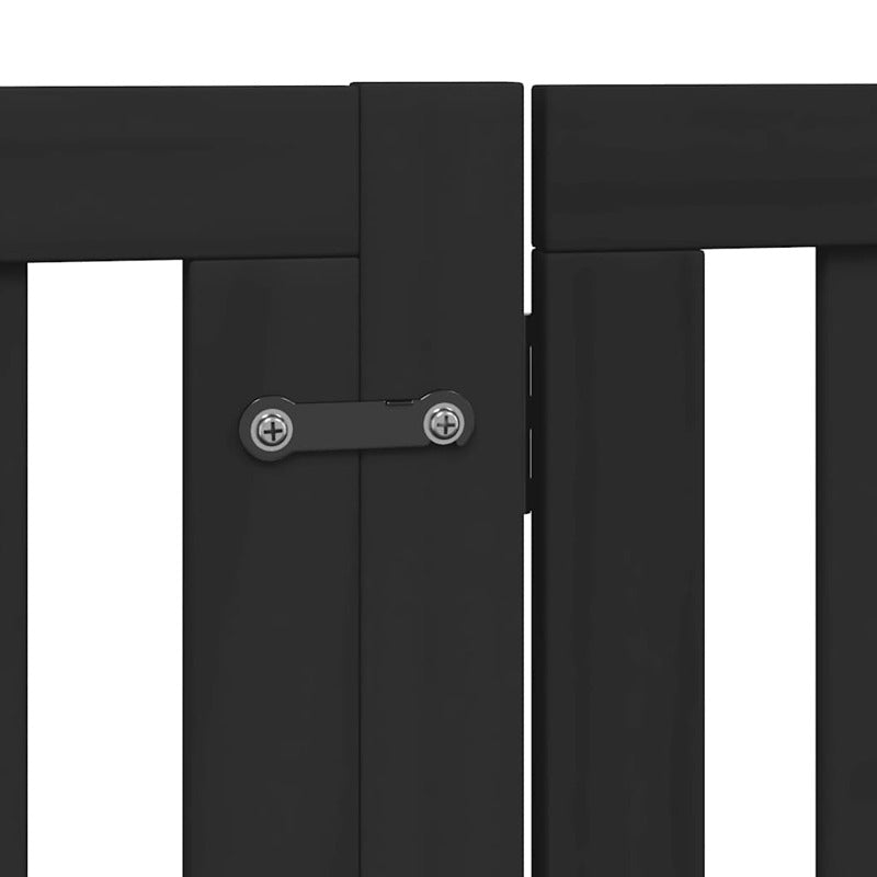 Vidaxl Puerta De Perros Plegable 8 Paneles Madera Álamo Negra 640 Cm_5