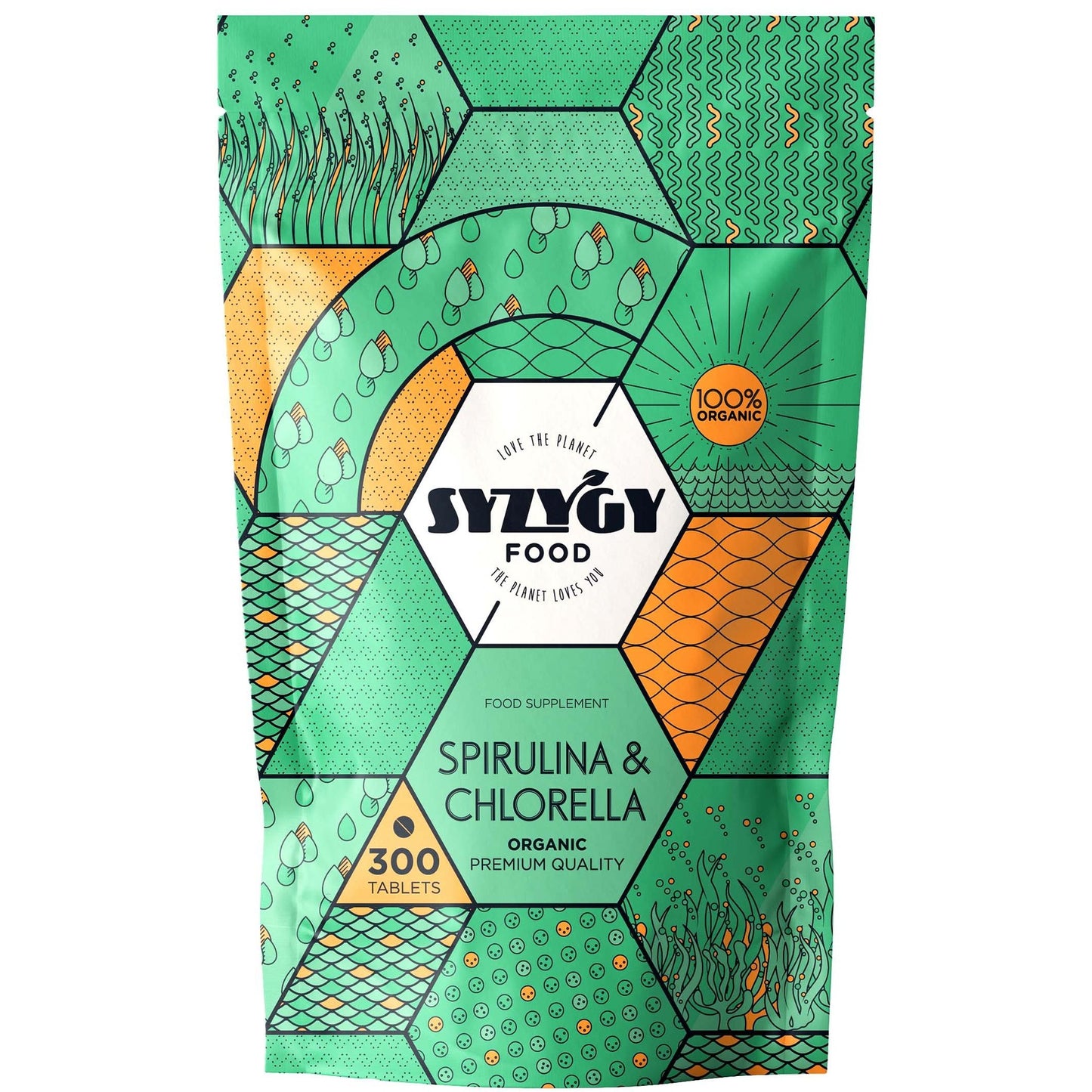 Chlorella y Espirulina Ecológica Certificada Aldous SYZYGY FOOD 300 comprimidos