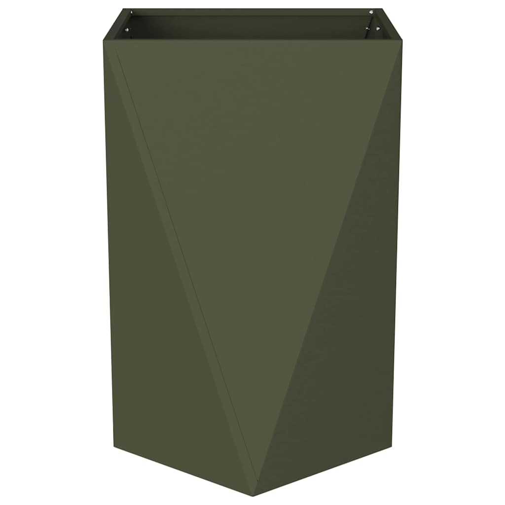 Jardinera 2 Uds. Verde Oliva 50 X 50 X 75 Cm Acero_5