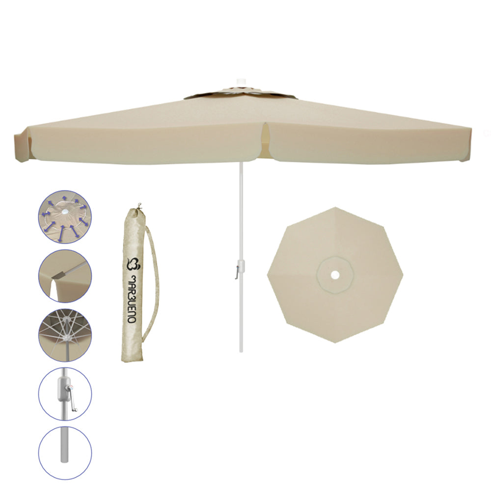 Sombrilla Poliéster Y Aluminio Con Funda - Beige - Ø 300 Cm_0