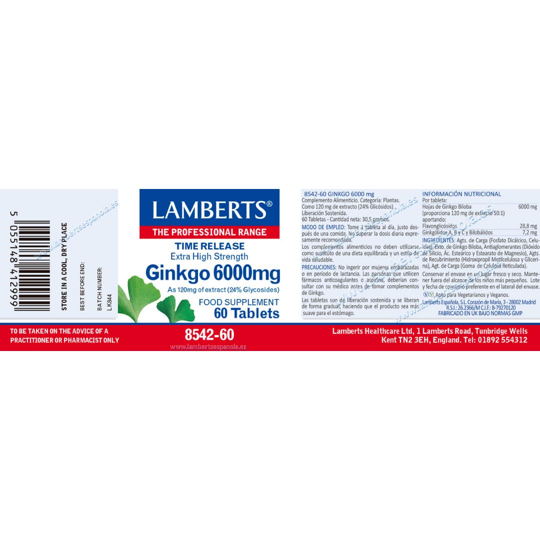 Ginkgo Biloba Lamberts 6000 mg