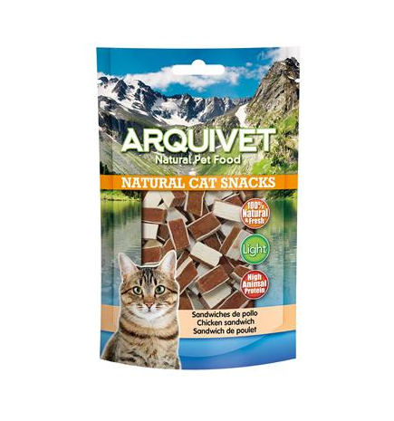 Sanduíches de frango Arquivet 50 g Snack natural para gatos