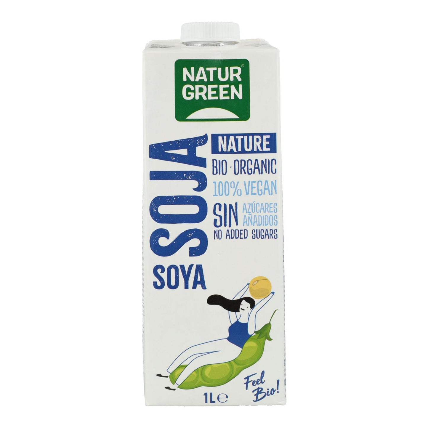 Bebida de soja natural sem açúcar NaturGreen, 1 litro