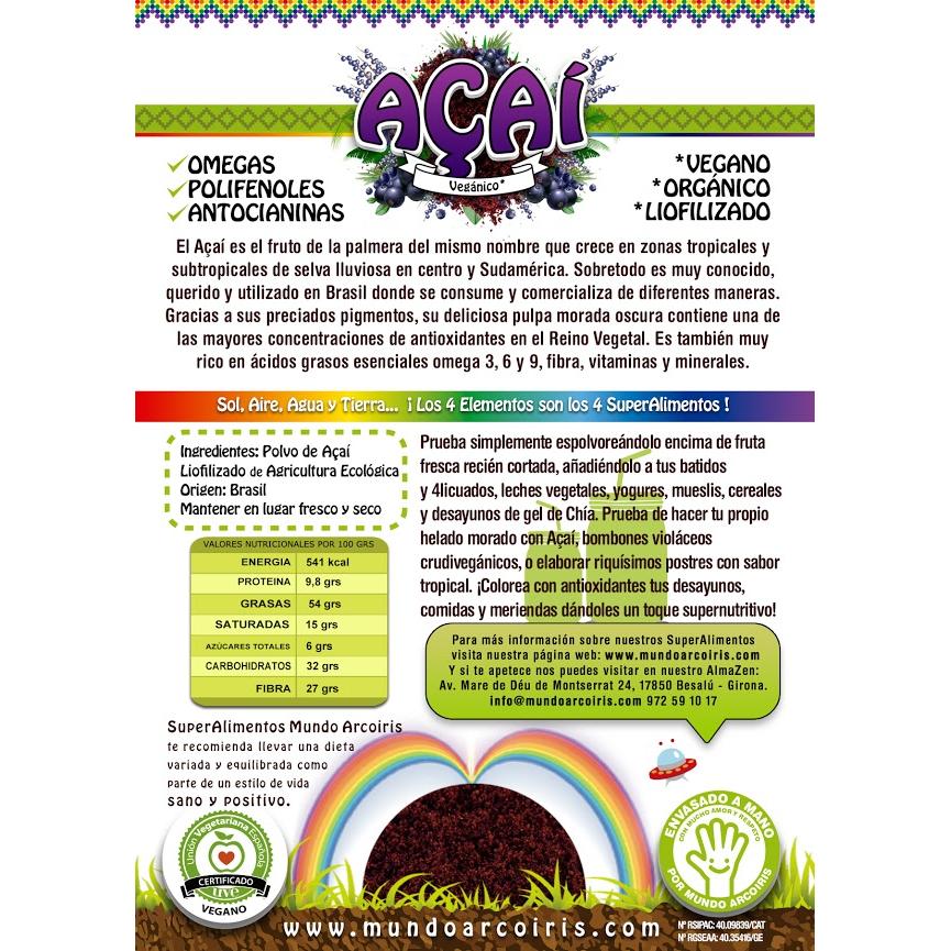 Açaí biológico Rainbow World 100 g