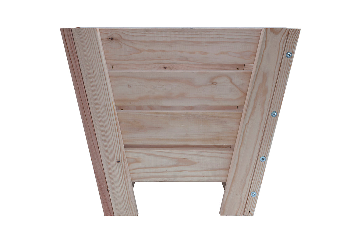 Macetero Abril Abierto De Madera Natural De 60 X 60 X 52 Cm 10° 90l + Bolsa Geotextil, Ideal Para Interior_2