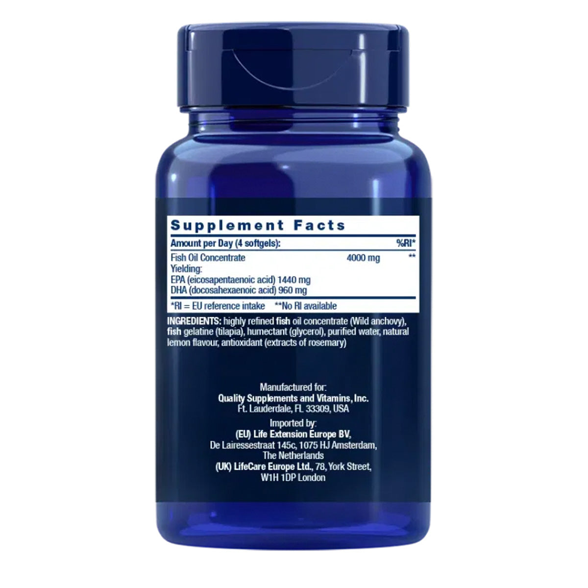 Mega EPA/DHA, Life Extension 120 cápsulas gelatinosas