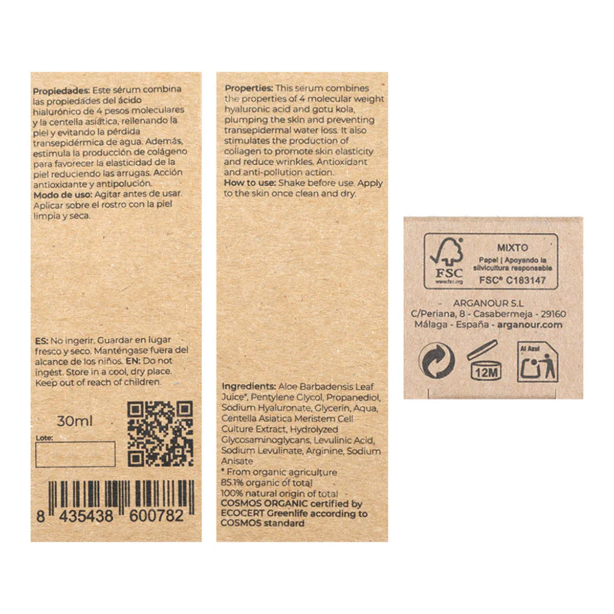 Sérum Facial Radiance Ácido Hialurónico e Centelha Asiática 30ml Arganour