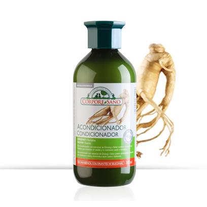 O Condicionador Ginseng e Sálvia revitaliza e suaviza o Corpore Sano, 300 ml