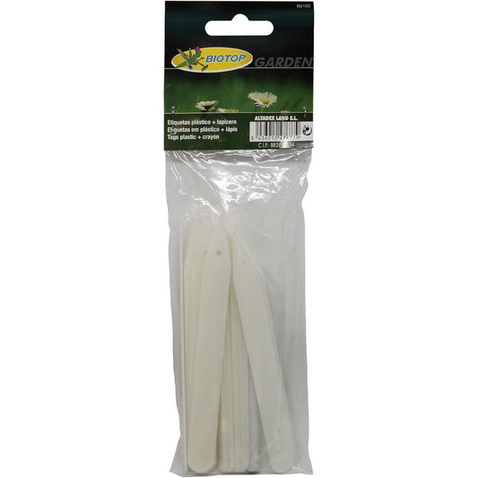 Saco com 25 etiquetas pequenas Biotop + lápis - etiquetas para canteiros e hortas