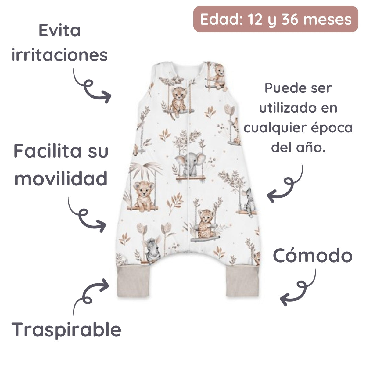 Saco De Dormir Con Patas 12 A 36 Meses Africa World_2