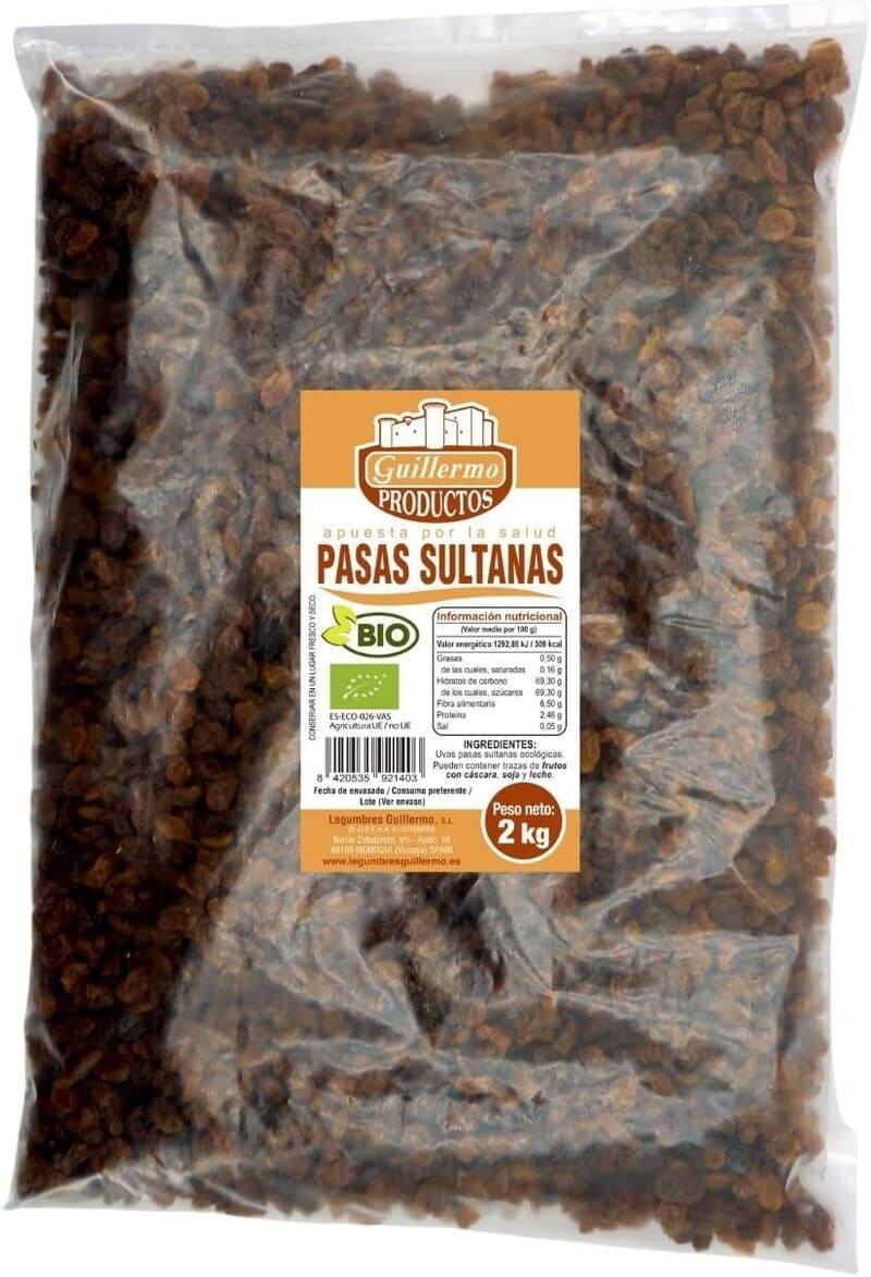 Pasas Sultanas Bio - 2 Kg, Bolsa_0