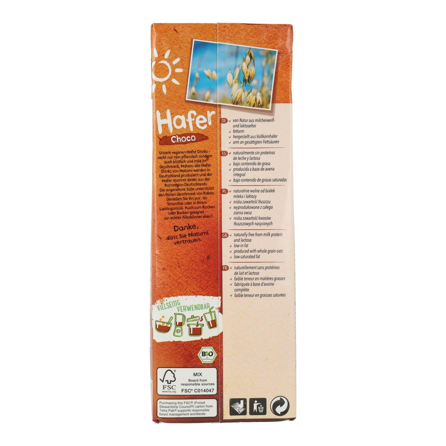 Bebida Biológica Choco Aveia Natumi 1 L