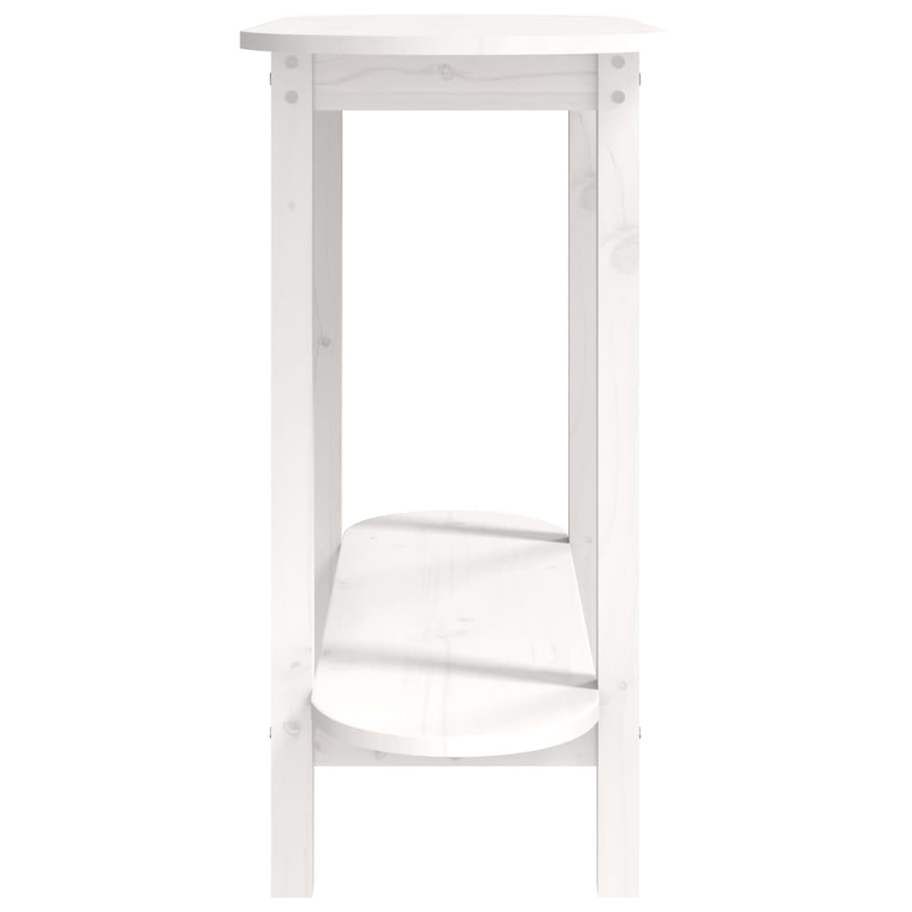 Mesa Consola De Madera Maciza De Pino Blanco 110x40x80 Cm_4