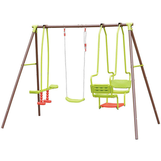 Balanço triplo de aço Soulet Malo com assento de gôndola