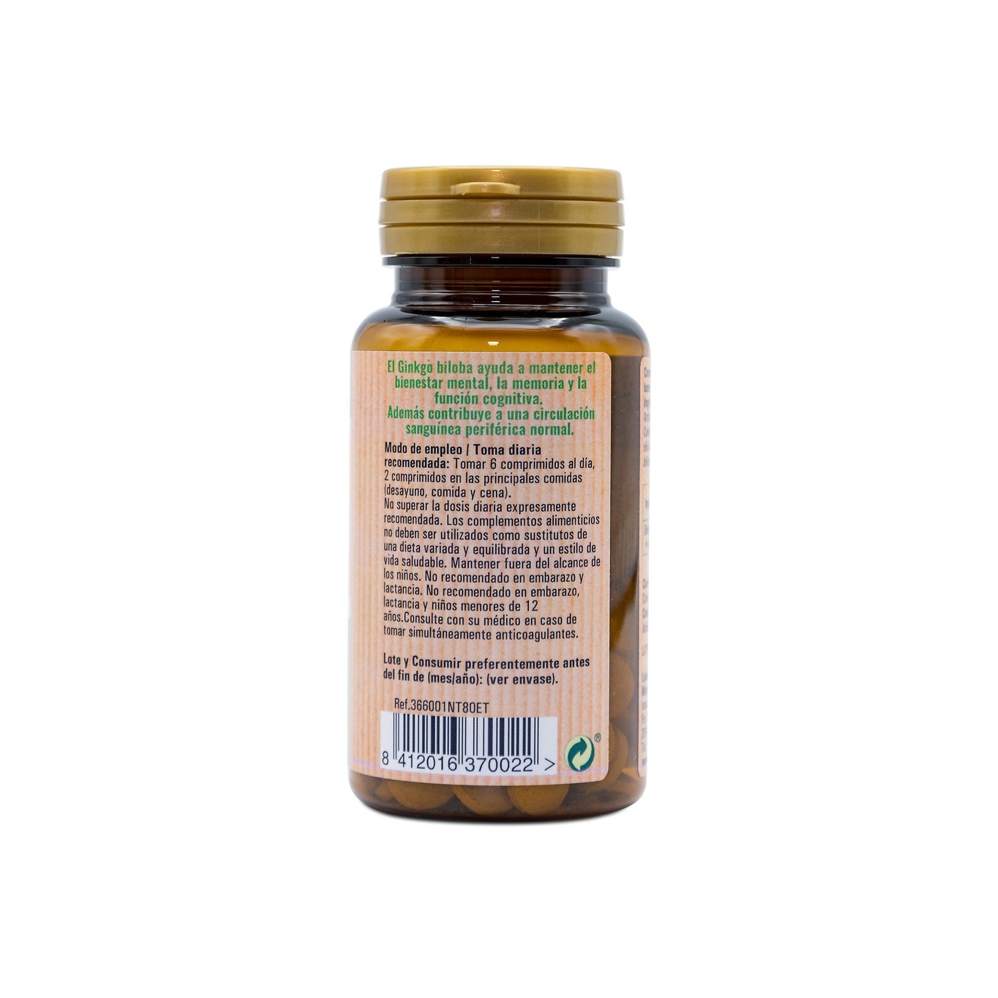 Ginko biloba, 80 comprimidos. NaturEarth