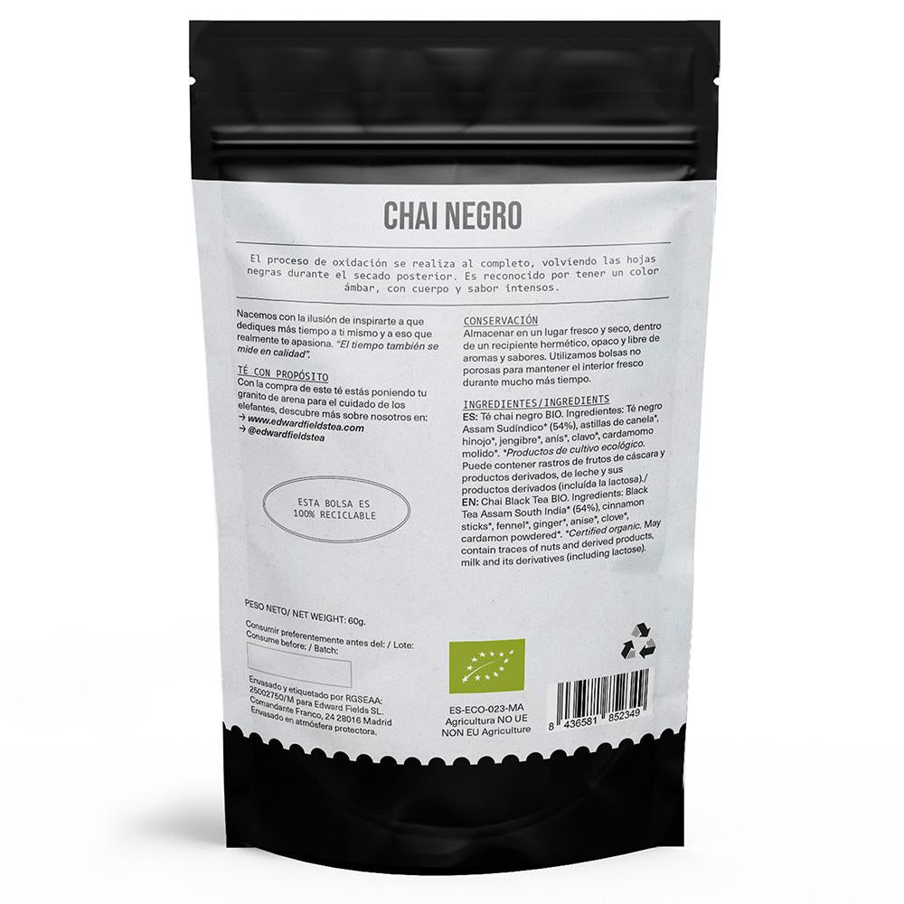 Chá preto biológico a granel Edward Fields Chai Latte 60g