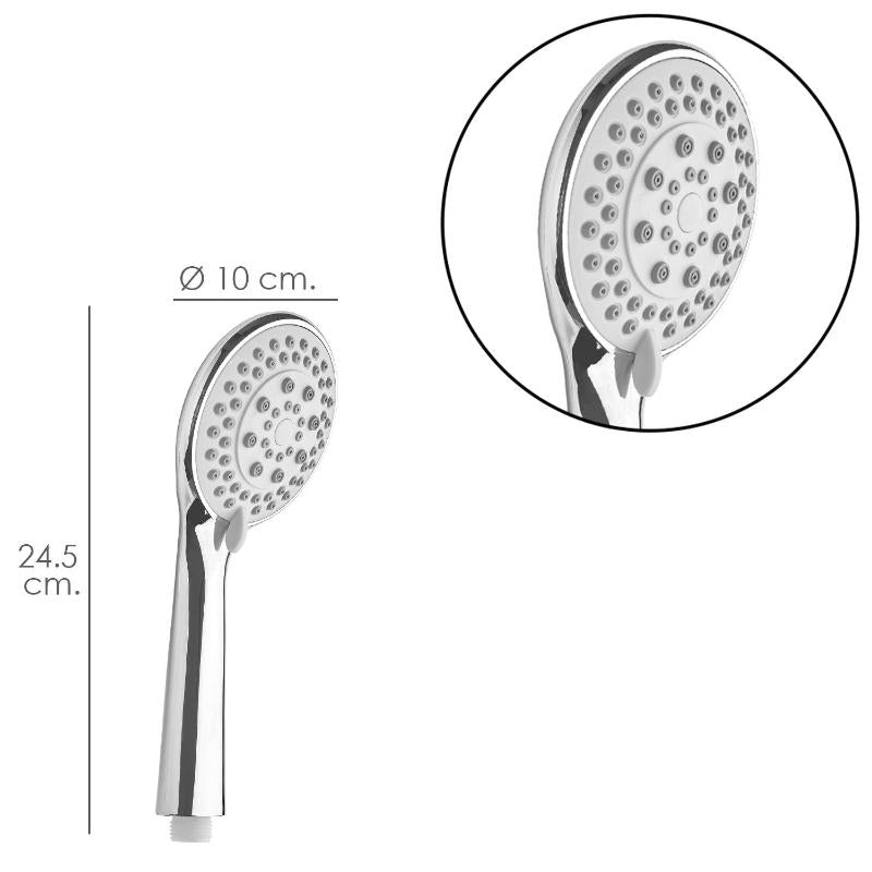 Maneral Ducha Cromo  Xl 5 Posiciones  Ø 10 Cm  Sandy