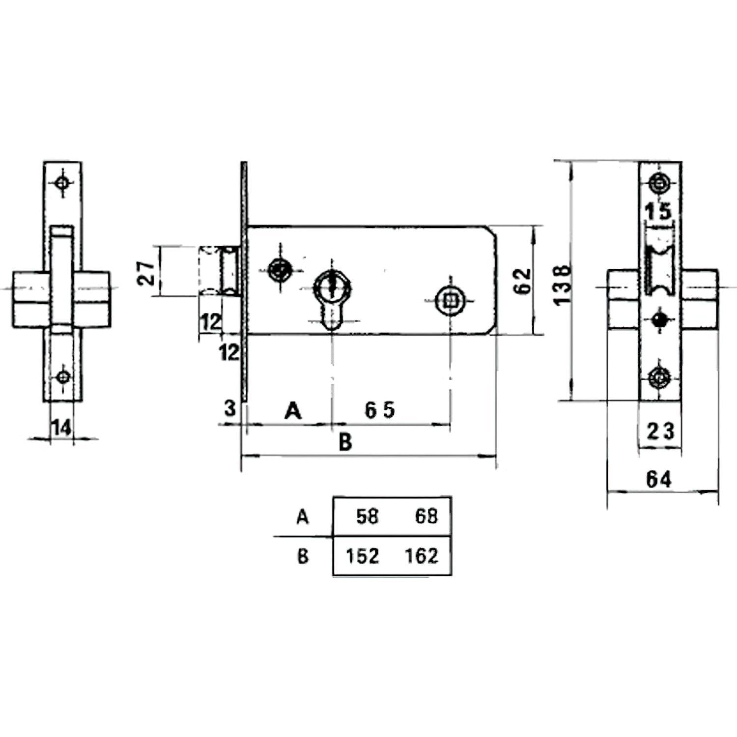 Cerradura Lince 5557         Inoxidable / 70 Mm.