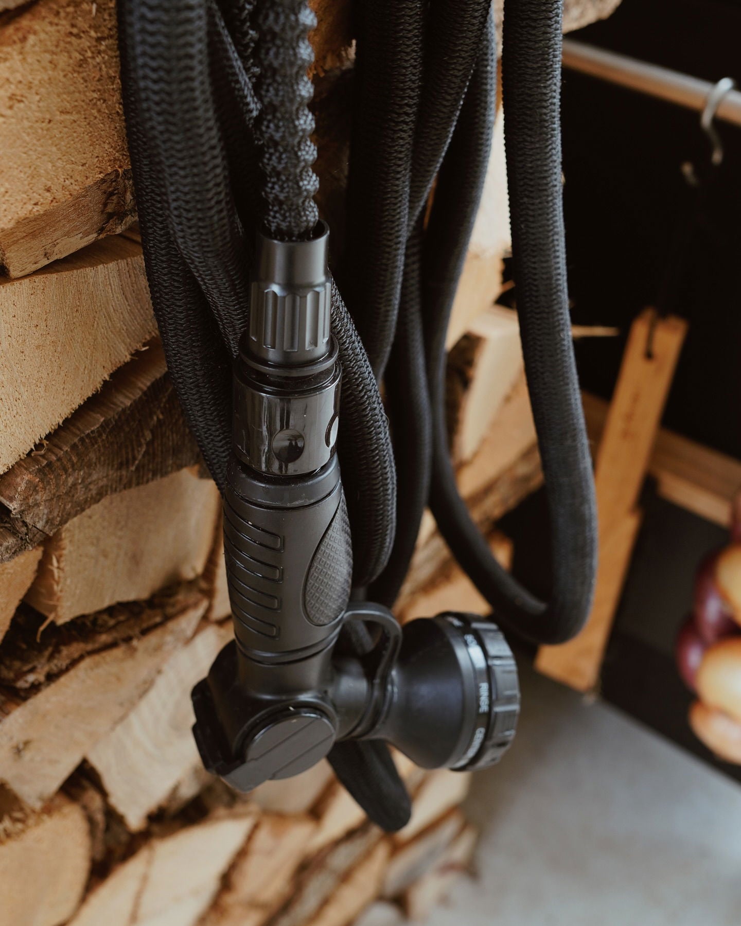 Manguera De Riego Deluxe - Set, Negro, 25 M, Tejido, Interior De Látex, Pistola De Metal_5