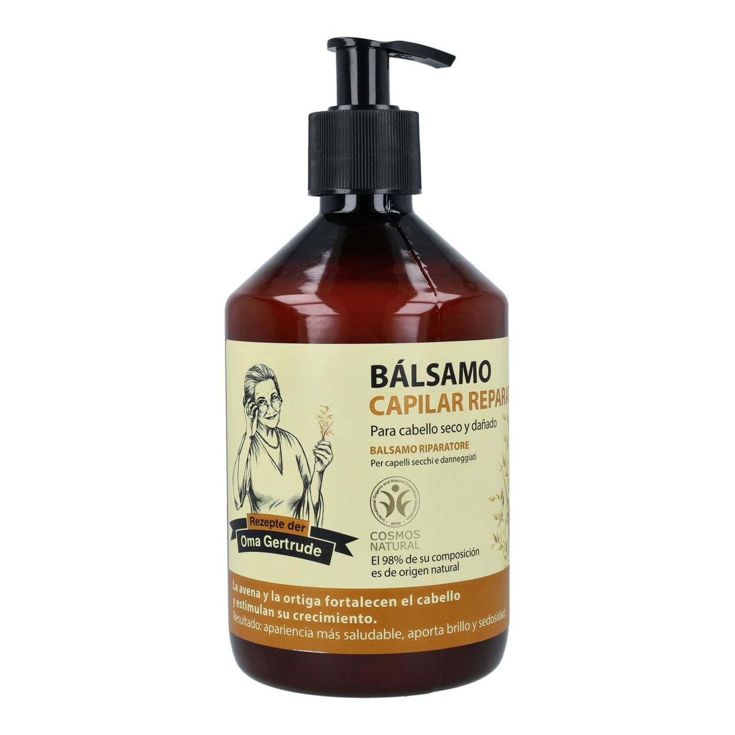 Bálsamo reparador para cabelos secos e danificados Oma Gertrude, 500 ml