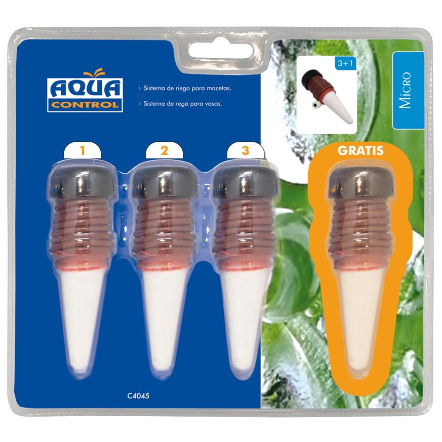 Cones de irrigação em cerâmica para vasos de flores, 4 unidades, Aquacontrol