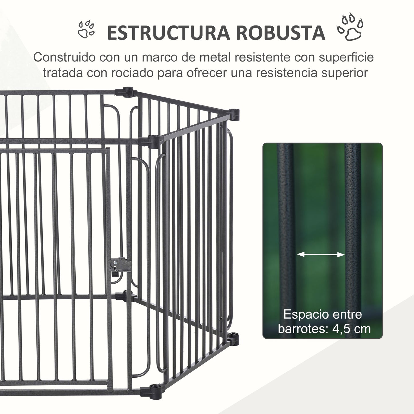 Pawhut Parque Para Perros 6 Vallas De Metal 61x76cm Con Techo Hexagonal Y Puerta_5