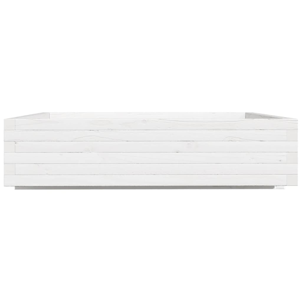 Jardinera Madera Maciza De Pino Blanco 100x100x26,5 Cm_5