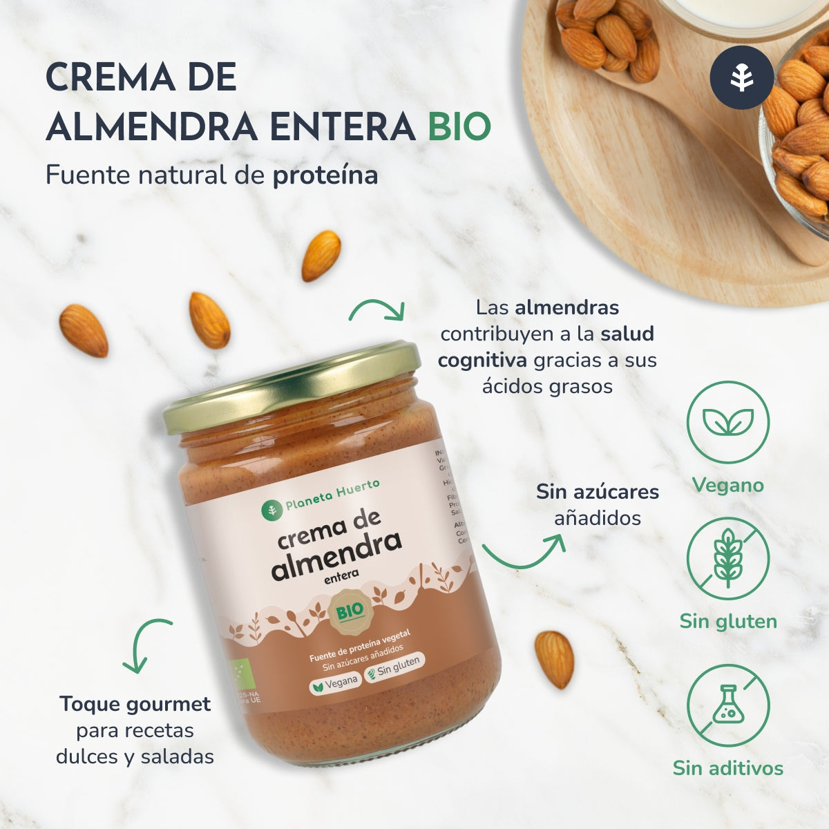 Creme de Amêndoas Integrais ECO Planeta Huerto 350 g