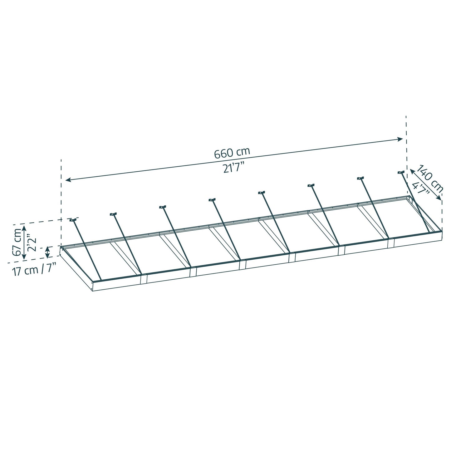 Sophia XL Canopy de porta 140x660 cm Transparente