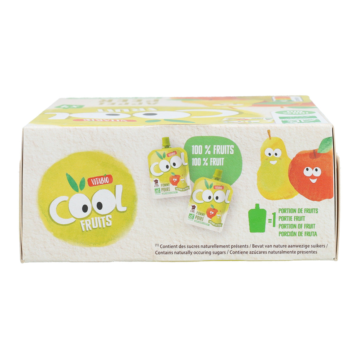 Embalagem de 4 saquetas Vitabio Cool Fruits Maçã e Pêra 90 g