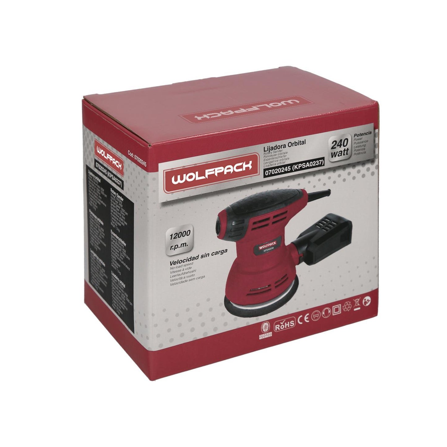 Lijadora Wolfpack Orbital 240 Watt. Lijadora Multifunción. Decapado, Lijado, Eliminar Oxido, Disco Ø 125 Mm._3