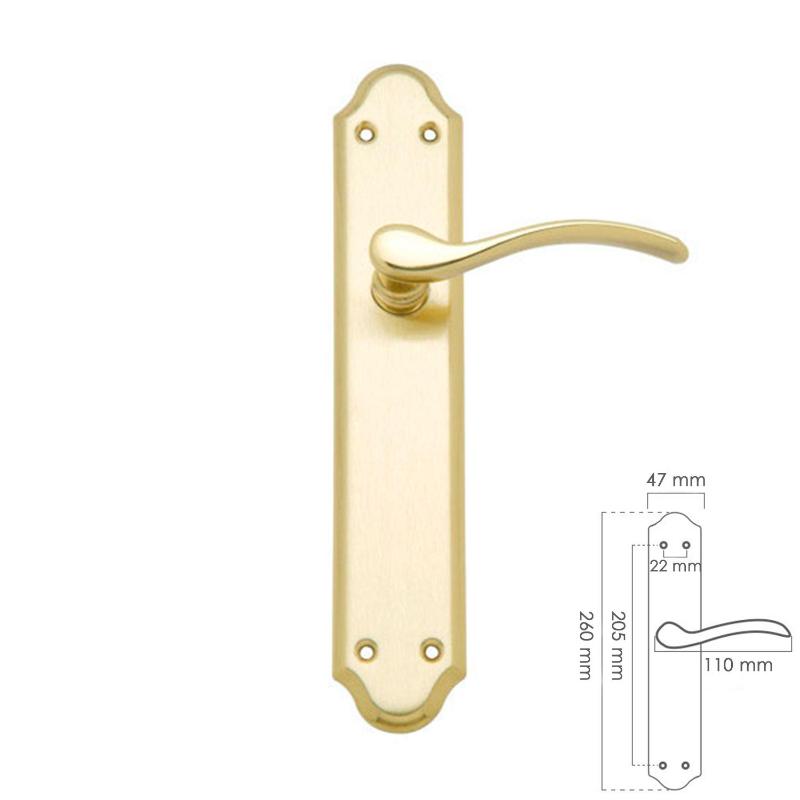 Juego Manivelas Para Puertas, Laton Pulido Satinado Oryx Isabel_0