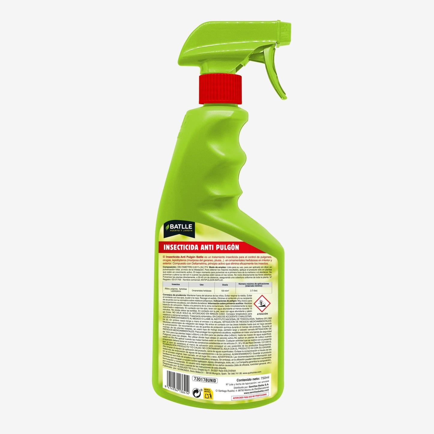 Inseticida Batlle pronto a usar contra pulgões 750 ml